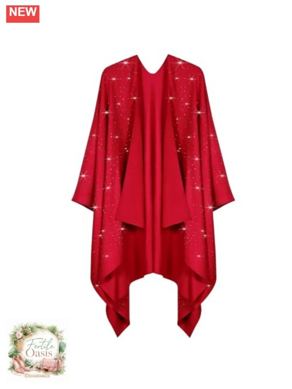 Womens Rhinestone Open Front Poncho Shawl Wrap Cape Ruana Travel Blanket